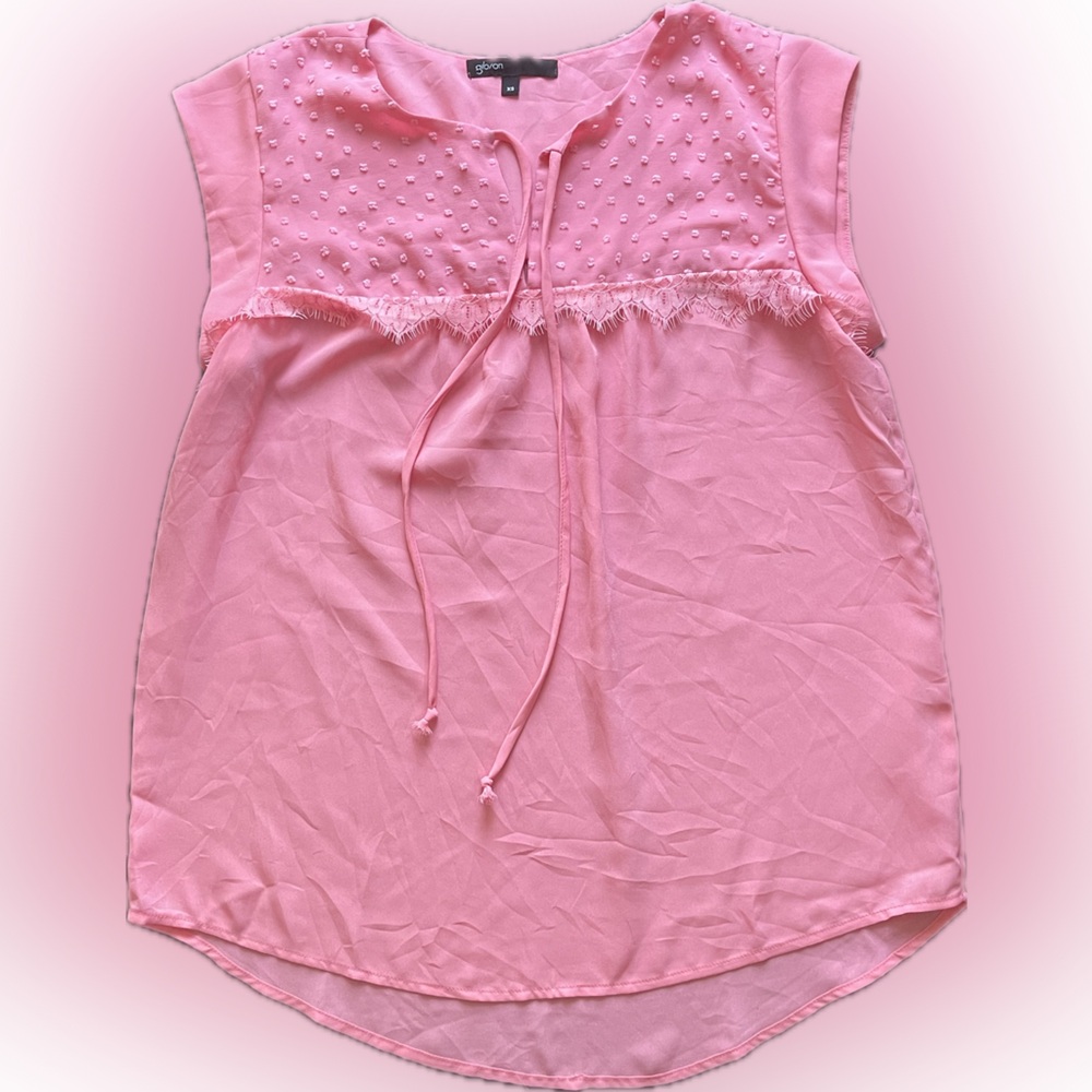 Gibson Pink Textured Blouse